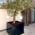 Gepoedercoat staal plantenbak Vierkant 100x100 H=100 cm MET bodemplaat - Zwart (RAL9005)
