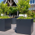Gepoedercoat staal plantenbak Vierkant 40x40 H=30 cm MET bodemplaat + voeten - Antraciet (RAL7016)