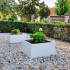 Gepoedercoat staal plantenbak Vierkant 40x40 H=30 cm MET bodemplaat + voeten - Wit (RAL9010)