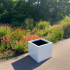Gepoedercoat staal plantenbak Vierkant 50x50 H=30 cm MET bodemplaat + voeten - Wit (RAL9010)