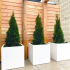 Gepoedercoat staal plantenbak Vierkant 60x60 H=30 cm MET bodemplaat + voeten - Wit (RAL9010)