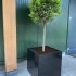 Gepoedercoat staal plantenbak Vierkant 70x70 H=70 cm MET bodemplaat + voeten - Zwart (RAL9005)