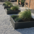 Gepoedercoat staal plantenbak Vierkant 80x80 H=30 cm MET bodemplaat + voeten - Antraciet (RAL7016)