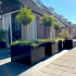 Gepoedercoat staal plantenbak Vierkant 80x80 H=30 cm MET bodemplaat + voeten - Zwart (RAL9005)
