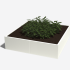 Gepoedercoat staal plantenbak Vierkant XL 160x160 cm H=30 cm - Wit (RAL9010) ZONDER bodemplaat