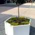 Gepoedercoat staal plantenbak Zeshoek 207.8x239.3 cm H=30 cm - Wit (RAL9010) ZONDER bodemplaat