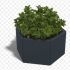 Gepoedercoat staal plantenbak Zeshoek 34.6x39.3 cm H=100 cm - Antraciet (RAL7016) MET bodemplaat