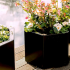 Gepoedercoat staal plantenbak Zeshoek 34.6x39.3 cm H=100 cm - Zwart (RAL9005) MET bodemplaat