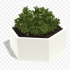 Gepoedercoat staal plantenbak Zeshoek 52x59.3 cm H=30 cm - Wit (RAL9010) MET bodemplaat