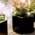Gepoedercoat staal plantenbak Zeshoek 52x59.3 cm H=30 cm - Zwart (RAL9005) MET bodemplaat