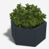 Gepoedercoat staal plantenbak Zeshoek 69.3x79.3 cm H=30 cm - Antraciet (RAL7016) ZONDER bodemplaat