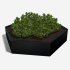 Gepoedercoat staal plantenbak Zeshoek 69.3x79.3 cm H=30 cm - Zwart (RAL9005) ZONDER bodemplaat