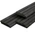 Douglas dubbel profiel 1.9x13x500 cm gedroogd zwart gespoten