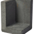 L Hoekelement 50x50x120 zwart