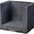 U-hoekelement 40x40x50 zwart