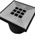 ACO Vloerput 200x200 met vuilemmer rooster gecoat RAL 9006 (ALU kleur)