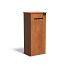 Brievenbus Corten recht pakket 500 x 400 x 1200