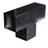 Gegalvaniseerd verbindingsstuk 3-weg T-model voor vierkante palen 12x12 cm zwart gepoedercoat