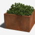 Cortenstaal gelaste plantenbak Vierkant 100x100x60 cm - MET Bodemplaat