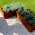 Cortenstaal plantenbak Hoekopstelling 50 H=60 cm MET bodemplaat
