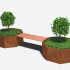 Cortenstaal plantenbak met bankje Achthoek 362.6x120.7 cm H=50 cm ZONDER bodemplaat