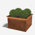 Cortenstaal plantenbak met LED 120x120 cm H=80 cm ZONDER bodemplaat