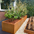Cortenstaal plantenbak Rechthoek XL 320x60 H=80 cm MET bodemplaat