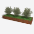 Cortenstaal plantenbak Rechthoek XL 400x120 H=30 cm MET bodemplaat