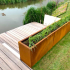 Cortenstaal plantenbak Rechthoek XL 400x40 H=80 cm MET bodemplaat