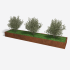 Cortenstaal plantenbak Rechthoek XL 480x100 H=80 cm MET bodemplaat