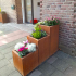 Cortenstaal plantenbak Vierkant Trapmodel 3 stuks 50x50 H=40+60+80 cm MET bodemplaat