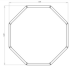Gepoedercoat staal plantenbak Achthoek 144.9x144.9 cm H=30 cm - Zwart (RAL9005) ZONDER bodemplaat