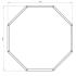 Gepoedercoat staal plantenbak Achthoek 193.1x193.1 cm H=80 cm - Andere RALkleur - ZONDER bodemplaat