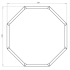Gepoedercoat staal plantenbak Achthoek 289.7x289.7 cm.7x120.7 cm H=50 cm - Andere RALkleur - ZONDER bodemplaat