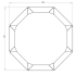 Gepoedercoat staal plantenbak Achthoek 48.3x48.3 cm H=70 cm - Andere RALkleur - MET bodemplaat