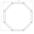 Gepoedercoat staal plantenbak Achthoek 96.6x96.6 cm H=40 cm - Zwart (RAL9005) ZONDER bodemplaat