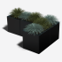 Gepoedercoat staal plantenbak Hoekopstelling 30 H=80 cm - Antraciet (RAL7016) MET bodemplaat