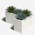 Gepoedercoat staal plantenbak Hoekopstelling 30 H=60 cm - Wit (RAL9010) MET bodemplaat