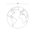 Wanddecoratie Wereldbol Zwart (RAL9005) S