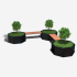 Gepoedercoat staal plantenbak met bankje Achthoek Hoekopstelling 362.6x362.6 cm H=50 cm - Wit (RAL9010) ZONDER bodemplaat