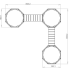 Gepoedercoat staal plantenbak met bankje Achthoek Hoekopstelling 362.6x362.6 cm H=50 cm - Wit (RAL9010) ZONDER bodemplaat