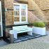 Gepoedercoat staal plantenbak Rechthoek 30x100 H=40 cm - Wit (RAL9010) ZONDER bodemplaat