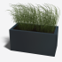 Gepoedercoat staal plantenbak Rechthoek 40x80 H=60 cm - Zwart (RAL9005) MET bodemplaat + (8) voeten