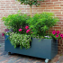 Gepoedercoat staal plantenbak Rechthoek 50x120 H=80 cm - Antraciet (RAL7016) MET bodemplaat