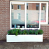 Gepoedercoat staal plantenbak Rechthoek XL 200x40 H=60 cm - Wit (RAL9010) MET bodemplaat