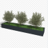 Gepoedercoat staal plantenbak Rechthoek XL 200x40 H=40 cm - Zwart (RAL9005) ZONDER bodemplaat