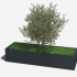 Gepoedercoat staal plantenbak Rechthoek XL 200x60 H=60 cm - Zwart (RAL9005) MET bodemplaat