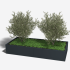 Gepoedercoat staal plantenbak Rechthoek XL 240x100 H=60 cm - Zwart (RAL9005) ZONDER bodemplaat