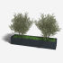 Gepoedercoat staal plantenbak Rechthoek XL 240x50 H=30 cm - Zwart (RAL9005) MET bodemplaat