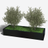 Gepoedercoat staal plantenbak Rechthoek XL 240x80 H=30 cm - Zwart (RAL9005) MET bodemplaat
